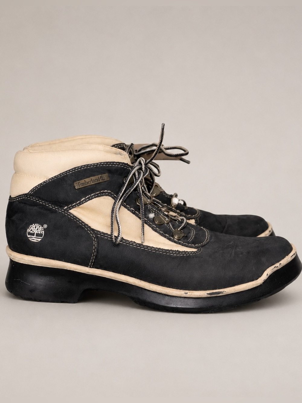 Timberland Euro Hiker Women’s Boots Black & Cream Leather Size 8M